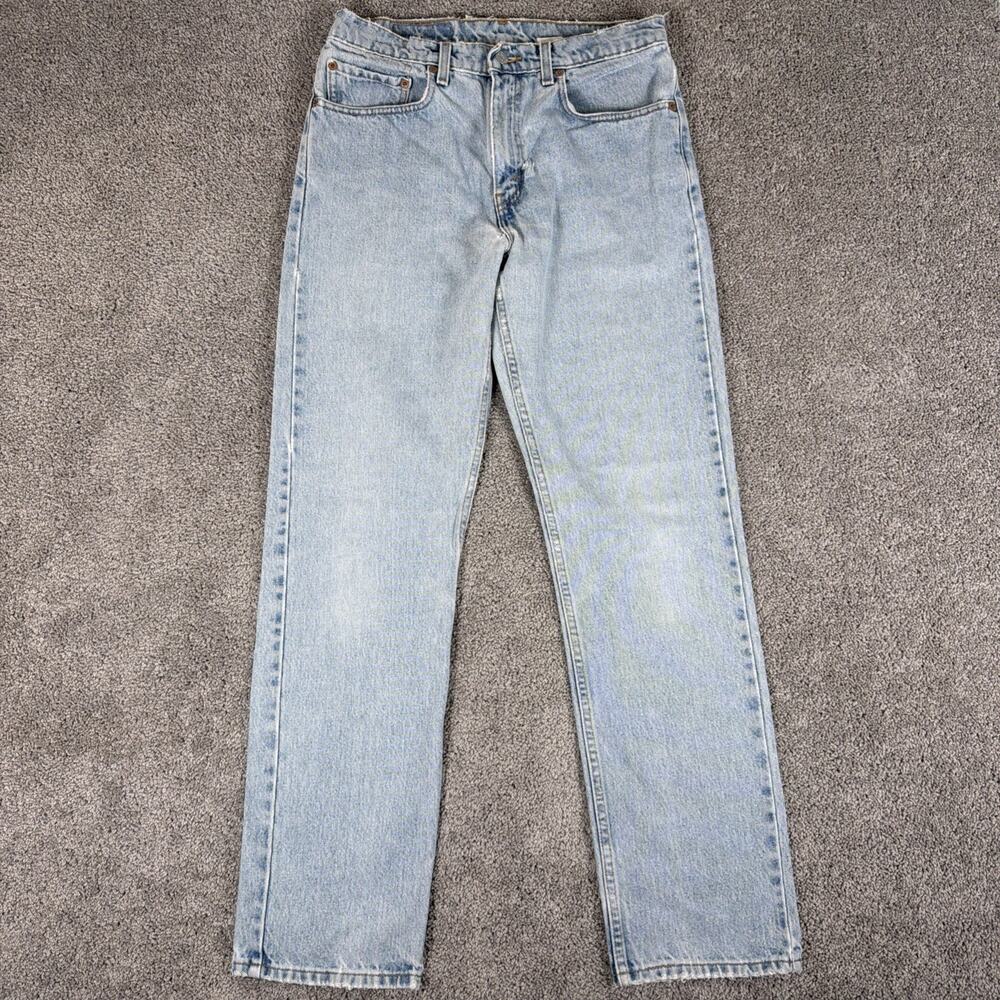 Vtg Levis 505 Jeans Mens 31x32 Washed Out Blue Denim Straight Leg 90s Grunge